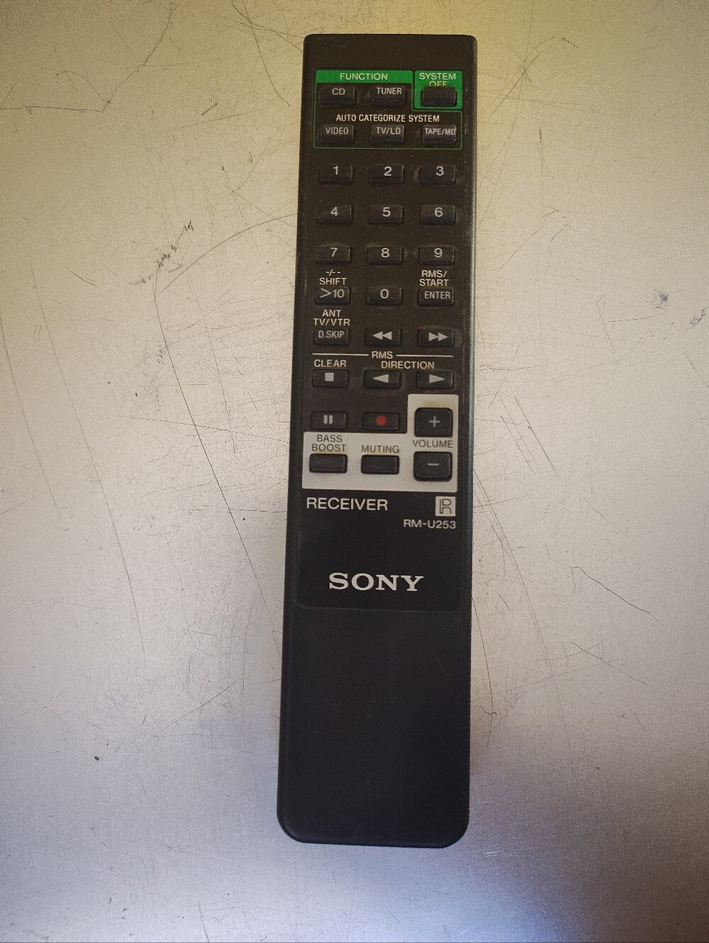 Sony RM-U253 Black Programmable Receiver Remote Control
